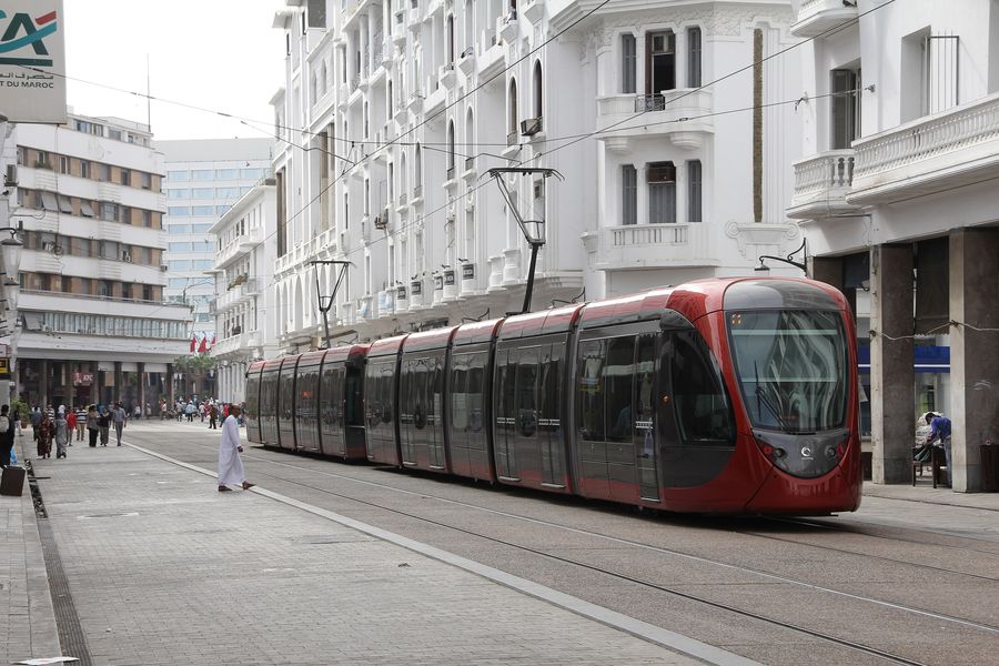 Casablanca tram in the city centre