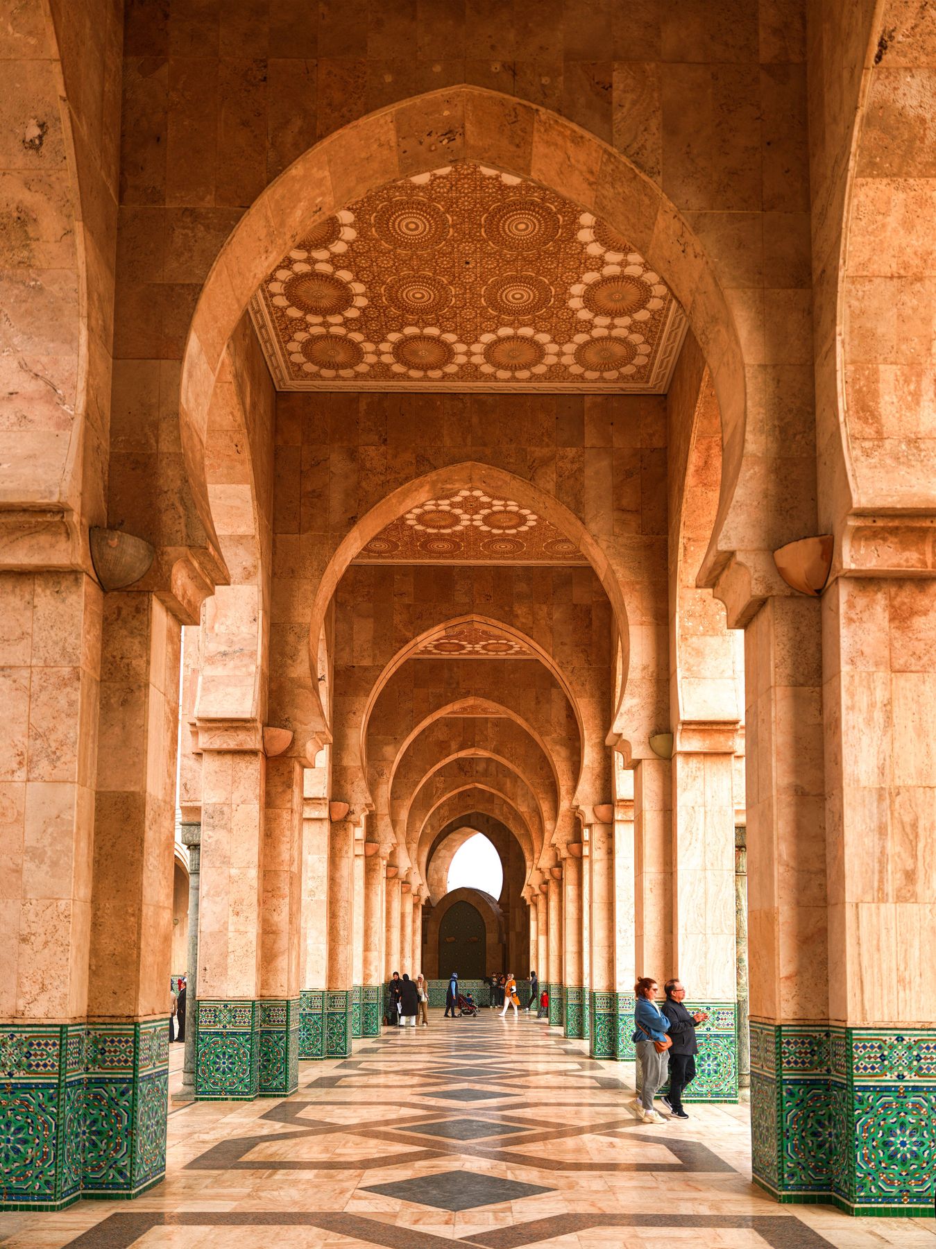 Arcaded corridor at the Hassan II Mosque, Casablanca